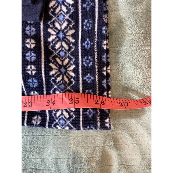 Nautica Womens L Pajama Set Navy White Winter Button Henley Top Drawstring Pants - Picture 9 of 11